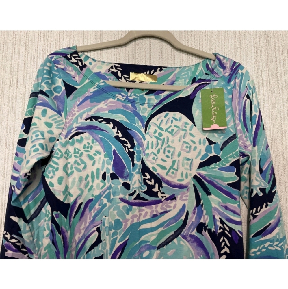 NWT Lilly Pulitzer Size Medium Hollee Dress In Bright Navy Alotta Colada - Picture 7 of 12
